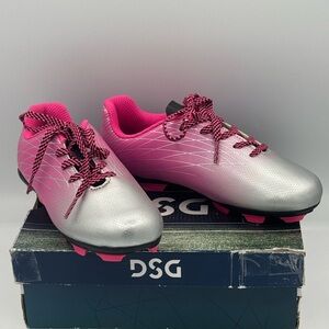 DSG Ocala 1.0 Youth Soccer Cleats Hot Pink Silver Gray Gradient Brand New In Box